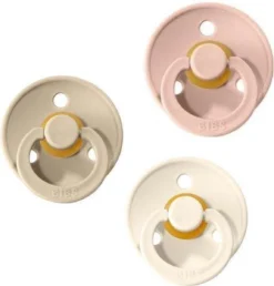 Sucettes BIBS | Ensemble De Sucettes 3 Pièces | BLUSH + SABLE + BLANC IVOIRE | T2 | Taille 2| Trayon | Sucette | Sucette | Nourrisson | âge 6-18 Mois|