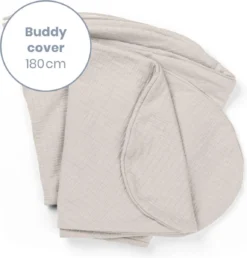 Doomoo Buddy Cover - Housse Pour Coussin D'allaitement Buddy - Coton Organique - 180 Cm - Tetra Jersey Sand