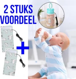 2 Allernieuwste Modèle USB Plus Chaud Bébé Bleu Animaux - Chauffage - Accessoires Voyage - Portable - Fermetures Velcro - Couleur