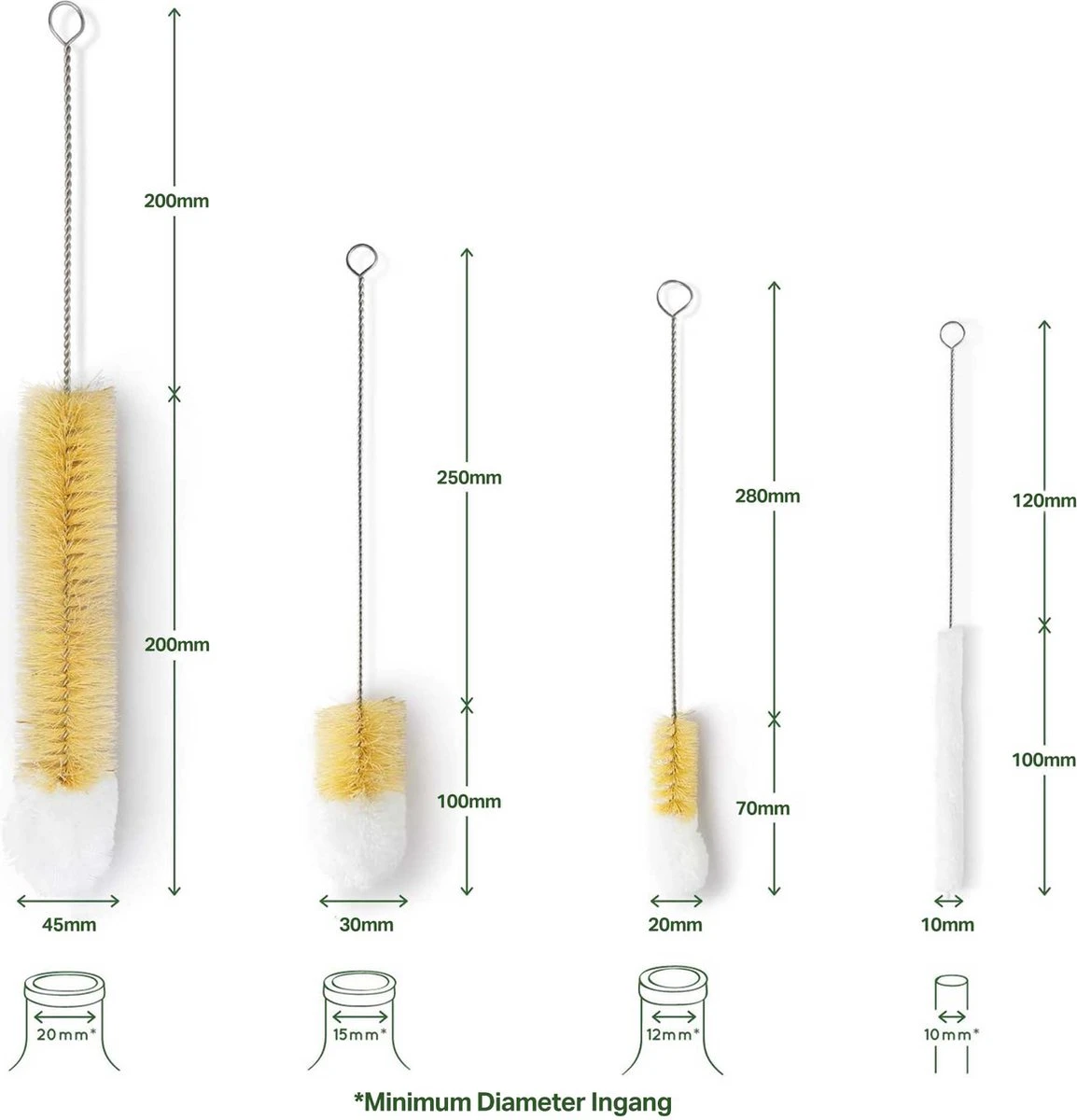 Wonix® - Ensemble De Goupillons Pour Biberons - Nettoyant Pour Biberons - Brosse En Sisal Et Coton - Sans BPA - Pour Bébé , Biberons En Verre - 4 Pièces 4 Wonix® - Ensemble De Goupillons Pour Biberons - Nettoyant Pour Biberons - Brosse En Sisal Et Coton - Sans BPA - Pour Bébé , Biberons En Verre - 4 Pièces – Image 4