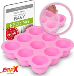 Boîtes De Conservation Pour Aliments Pour Bébés Silicone 9 Portions De 75ml Conservation Et Congélation D'aliments Pour Bébés Rose