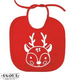 Bavoir Rouge Avec Une Image D'un Elk Câlin * Snoes * Cadeau De Maternité * Cadeau De Naissance * Noël De Bébé * Cadeau De Noël De Bébé