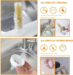 Ensemble De Brosses à Bouteilles, 9 Brosses De Nettoyage Multi-usages à Manche Long, Brosses à Bouteilles Souples à Pompons Pour Pailles, Bouteille De Lait, Bouteille En Verre, Verre à Vin -Bébé Soldes Boutique 1156x1200 3