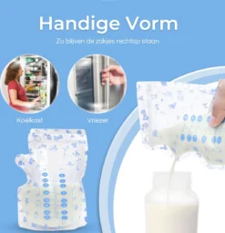 Jomek Sacs De Conservation Du Lait Maternel - Sacs D' Allaitement - 100 Pièces - 240 ML - (Sans BPA) -Bébé Soldes Boutique 1158x1200 1