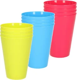 36 Pièces Verres à Boire En Plastique Incassables 430 ML En Bleu-vert-rose - Camping/anniversaire/tout-petits/enfants D'âge Préscolaire