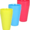 48 Pièces Verres à Boire En Plastique Incassables 430 ML En Bleu-vert-rose - Camping/anniversaire/tout-petits/enfants D'âge Préscolaire