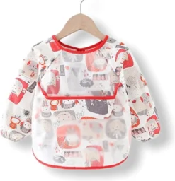 Tablier Enfant 'Indien' Manches Longues - Bavoir Avec Manches - Bavoir Little Hippo - Imperméable - Craft - Tablier Klieder - 3 à 5 Ans