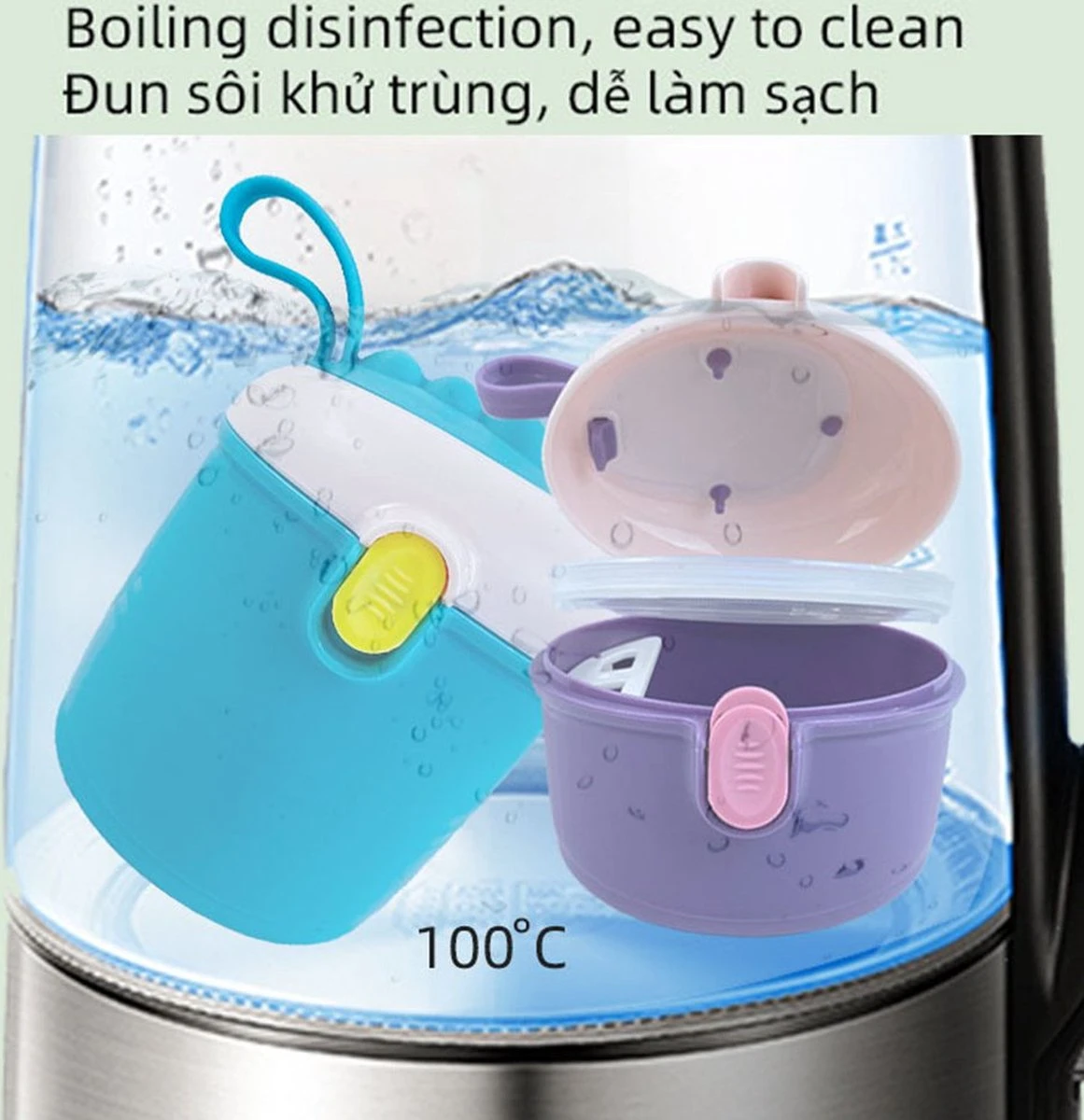 Distributeur Nourriture Pour Bébé - Boîte Doseuse De Lait En Poudre Bébé - Boîte De Voyage - Boîte De Conservation Des Aliments - Distributeur Avec Cuillère 440ML - Blauw 11 Distributeur Nourriture Pour Bébé - Boîte Doseuse De Lait En Poudre Bébé - Boîte De Voyage - Boîte De Conservation Des Aliments - Distributeur Avec Cuillère 440ML - Blauw – Image 11