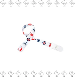 EPIN | Attache Tétine | Attache Tétine Pour Bébé | Attache Tétine | Ceinture | Ruban | Blanc | Nautique | Schipper