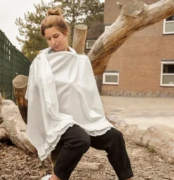 NanaBeebi Avec Pochette De Rangement - Blanc Ivoire - Chiffon D'allaitement - Tablier D'allaitement élégant 100x70cm -Bébé Soldes Boutique 1164x1200 3