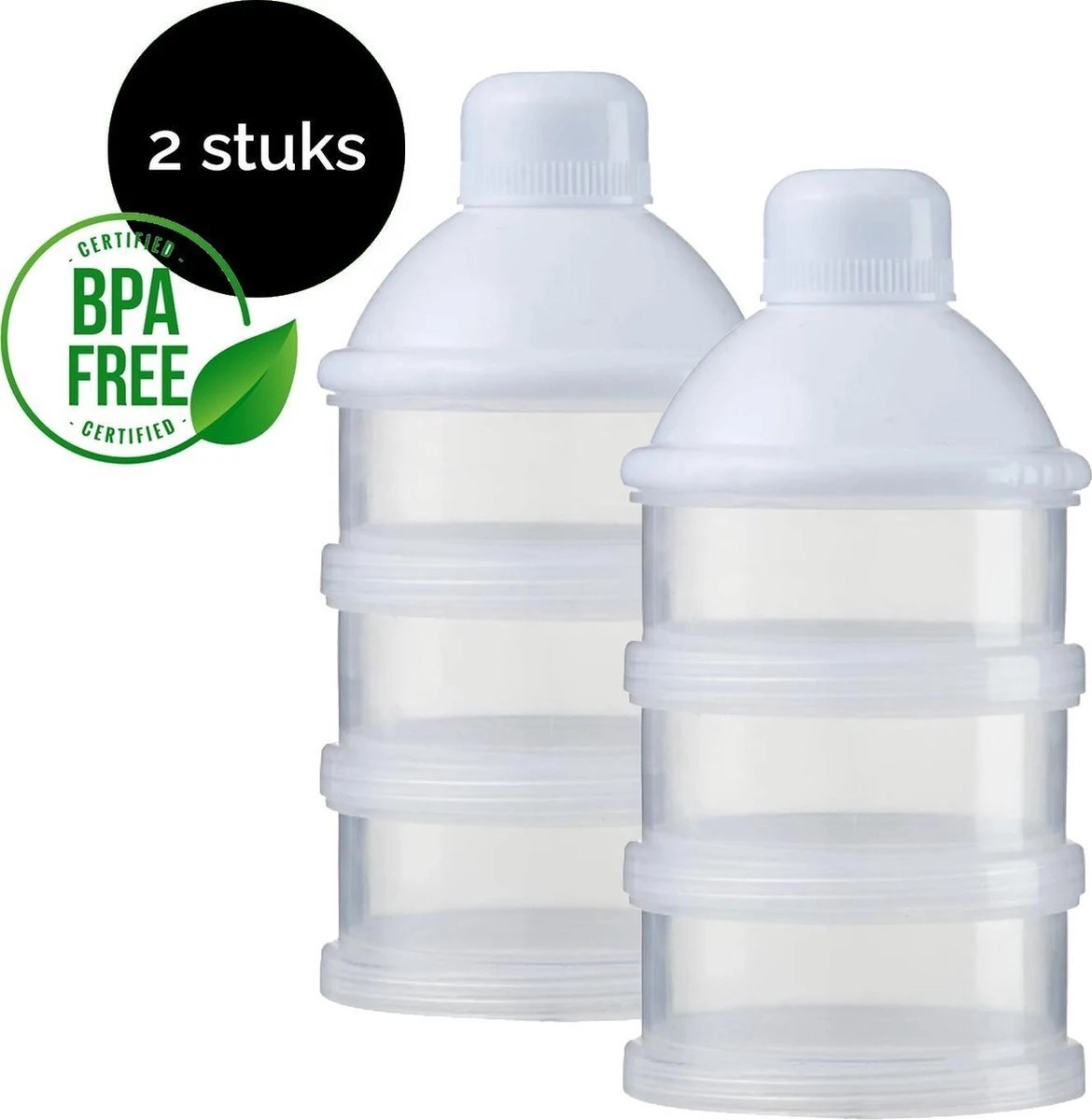 HGMD Distributeurs De Lait En Poudre - 2 PCS - Tour De Lait En Poudre - Conteneurs De Stockage D'aliments Pour Bébés - 3 Compartiments 2 HGMD Distributeurs De Lait En Poudre - 2 PCS - Tour De Lait En Poudre - Conteneurs De Stockage D'aliments Pour Bébés - 3 Compartiments – Image 2