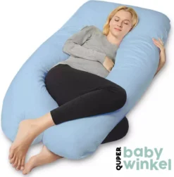 Oreiller De Grossesse | Coussin Confort | XXL 280 Cm | Housse Détachable | Incl. Sac De Rangement De Luxe | Bleu