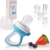 Tétine Aux Fruits Bébés Et Enfants En Bas âge + 3 Tétines En Siliconen En 3 Tailles + 1 Brosse à Dents Pour Bébé Gratuite - Aide à La Wit Blauw Nourriture Pour Bébé Bébé