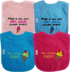 Bavoir Bleu Clair Avec "Mag Je Venir Manger Une Glace Avec Toi ?" - été, Frais, Frais, Crème Glacée, Chaleur, Canicule, Crème Glacée Molle -Bébé Soldes Boutique 1178x1200 8