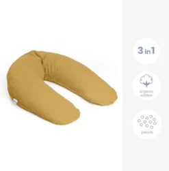 Doomoo Basics Comfy Big - Coussin D'allaitement - Coton Biologique - 190cm - Tetra Ocre -Bébé Soldes Boutique 1180x1200 13