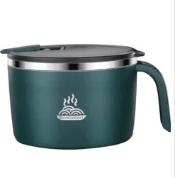 Bol à Nouilles Instantanées En Acier Inoxydable Boîte à Lunch Student Services De Table Isolée De Style Japonais Bol à Fenêtres Avec Couvercle (vaisselle Gratuite) (Couleur : Blue, Taille : 15,5 X 11 Cm)