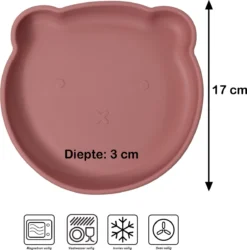 JU&MP Assiette Ventouse Ours - Bébé - Vaisselle Vaisselle Pour Enfants - Assiette Enfant - Incassable - Rose -Bébé Soldes Boutique 1185x1200 12