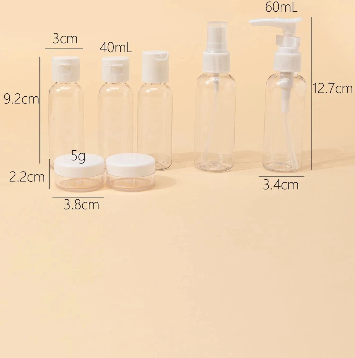 7 Set Professionnel Portable Voyage Cosmétique Voyages Points Ensembles D'embouteillage En Plastique Rechargeable Voyages Cosmétique Bouteille 4 7 Set Professionnel Portable Voyage Cosmétique Voyages Points Ensembles D'embouteillage En Plastique Rechargeable Voyages Cosmétique Bouteille – Image 4