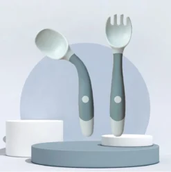 Bébé Et Bambin Siliconen - Couverts D'entraînement Flexibles - Fourchette Et Cuillère - Service Bébé - Offre Verte, Rose Ou Combi -Bébé Soldes Boutique 1194x1200 11