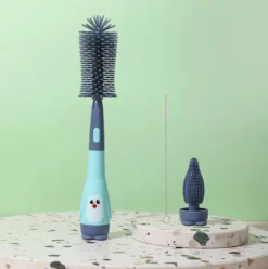 Brosse à Bébé | Bleu | Nettoyant Pour Bouteilles | Silicones | Accessoires Pour Biberons | 3-en-1
