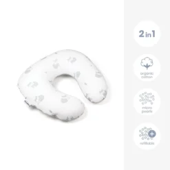 Doomoo Softy - Petit Coussin D'allaitement - Billes Ultra Fines Et Silencieuses - Coton Organique - 150 Cm - Fox Grey -Bébé Soldes Boutique 1195x1200 12