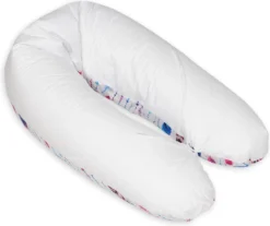 Coussin D'allaitement - Coussin De Grossesse - 100% Coton - Avec Ficelles - 145 Cm - Plumes Colorées - Blanc -Bébé Soldes Boutique 1200x1005 14