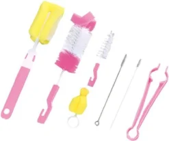 Brosse De Nettoyage Biberon - Nettoyage De Biberon - Nettoyant Dopper - Nettoyant Brosse à Vaisselle - Rose