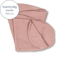 Doomoo Basics - Housse Comfy Big - Housse Pour Coussin D'allaitement Comfy Big - Coton Bio - 190 Cm - Tetra Pink