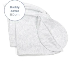 Doomoo Buddy Cover - Housse Pour Coussin D'allaitement Buddy - Coton Organique - 180 Cm - Chine White