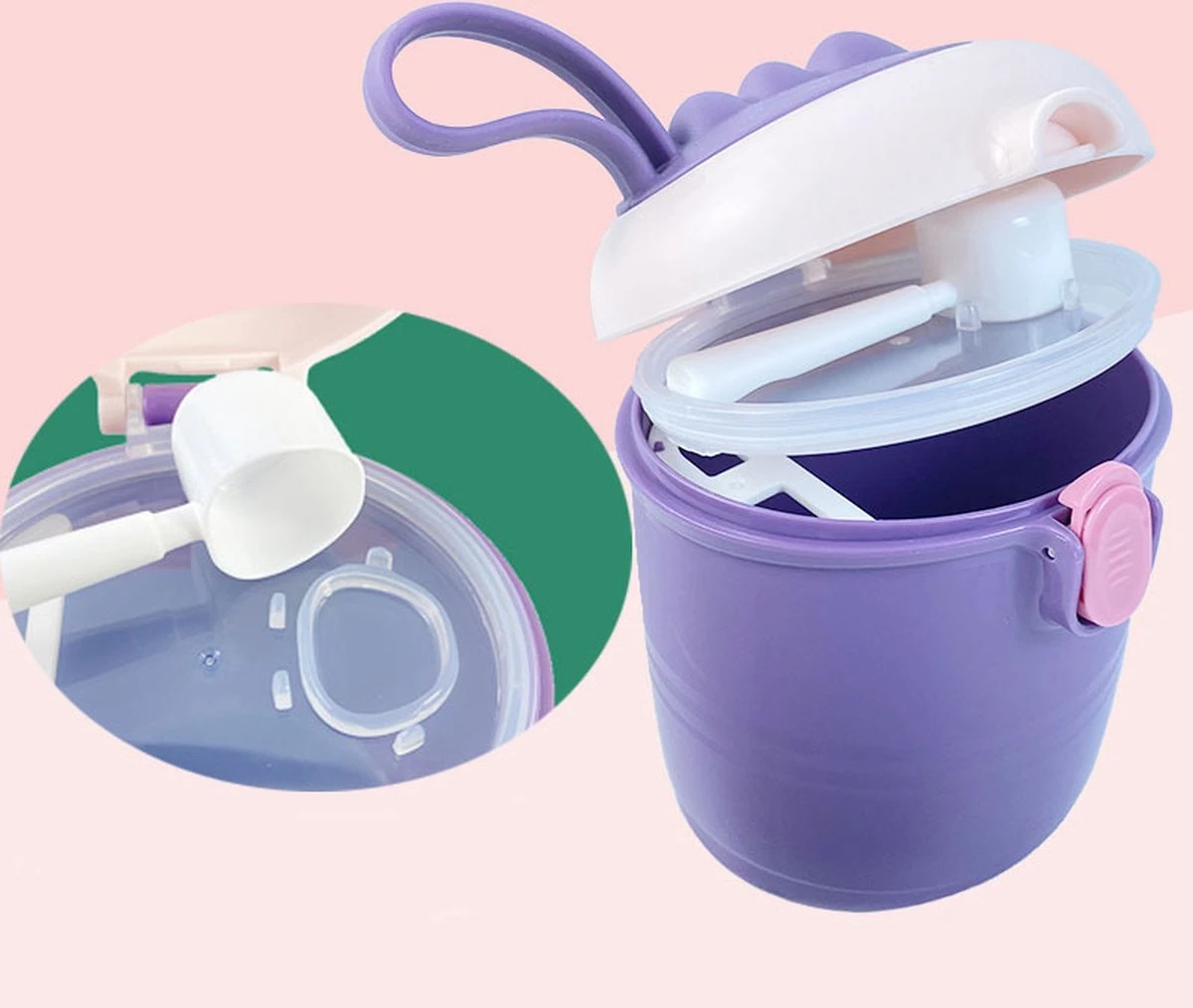 Distributeur Nourriture Pour Bébé - Boîte Doseuse De Lait En Poudre Bébé - Boîte De Voyage - Boîte De Conservation Des Aliments - Distributeur Avec Cuillère 440ML - Blauw 2 Distributeur Nourriture Pour Bébé - Boîte Doseuse De Lait En Poudre Bébé - Boîte De Voyage - Boîte De Conservation Des Aliments - Distributeur Avec Cuillère 440ML - Blauw – Image 2