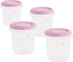 MINILAND - Ensemble De Quatre Récipients Hermétiques De Haute Qualité Avec échelle Graduée, Ensemble Rose Hermétique