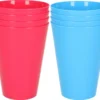 24x Verres à Boire En Plastique Incassables 430 ML En Bleu Et Rose - Camping/anniversaire/tout-petits/enfants D'âge Préscolaire