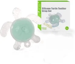 Speelgoed De Dentition Bébé Tortue - Jouets De Dentition Bébé Pour 3M + Anneau De Dentition En Silicone De Qualité Alimentaire Pour Apaiser Les Gencives Douloureuses Des Bébé - Vert