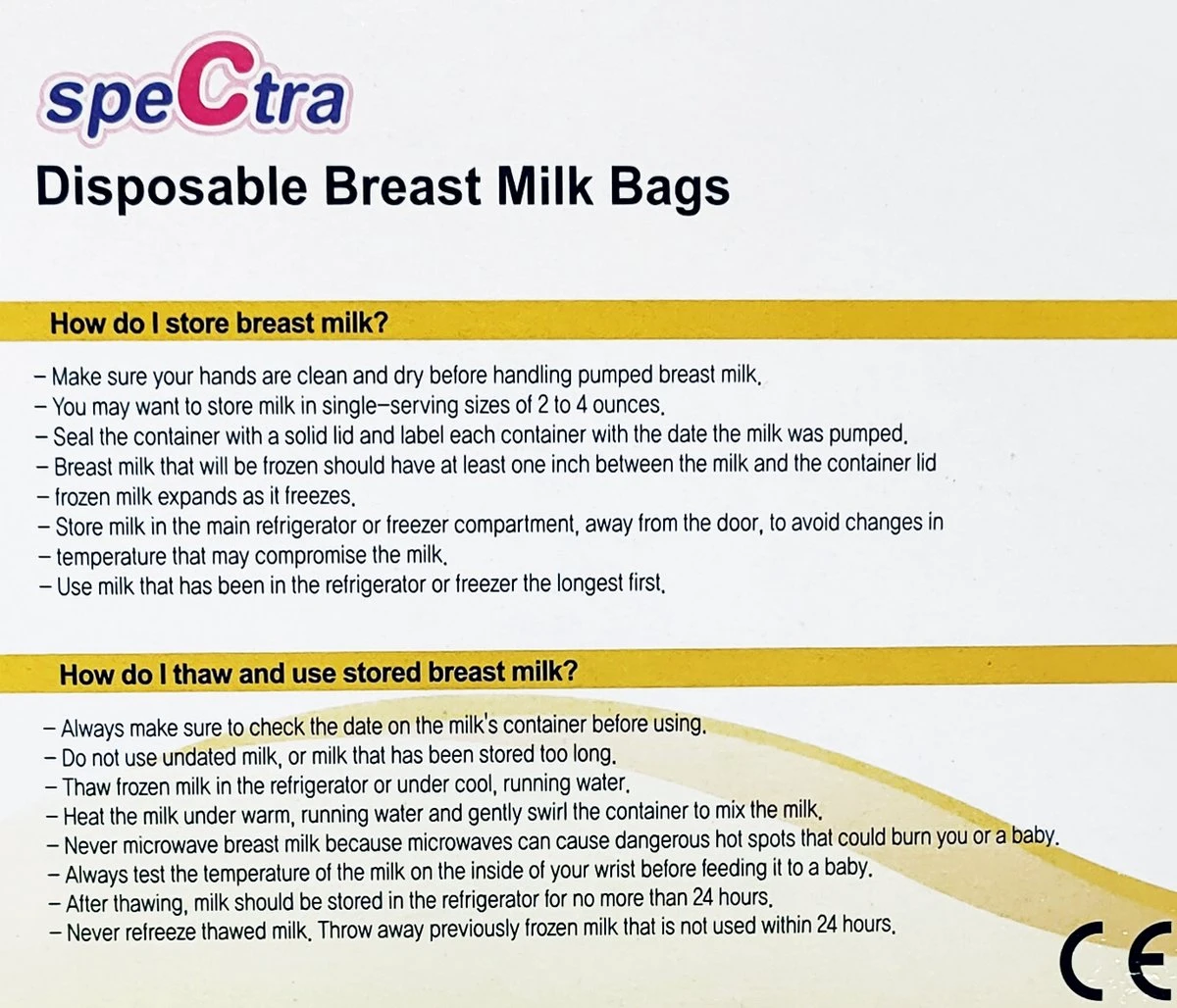 Spectra Sachets De Conservation Du Lait Maternel Pour L'allaitement - 30 Pièces - Sans BPA - 200 Ml - Pour Congelé 4 Spectra Sachets De Conservation Du Lait Maternel Pour L'allaitement - 30 Pièces - Sans BPA - 200 Ml - Pour Congelé – Image 4