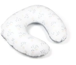 Doomoo Softy - Petit Coussin D'allaitement - Billes Ultra Fines Et Silencieuses - Coton Organique - 150 Cm - Spring Blue