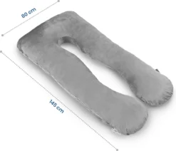 Telano De Maternité Telano XXL | Couverture Grise Et Rose | Sac De Rangement |Tissu De Velours | Coussin Nutritionnel | Forme De U | Extra Large | Oreiller De Couchage Latéral -Bébé Soldes Boutique 1200x1032