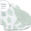 Doomoo Buddy Cover - Housse Pour Coussin D'allaitement Buddy - Coton Organique - 180 Cm - Leaves Aqua Green