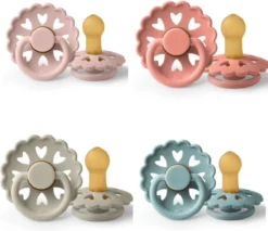 Frigg Fairytale Set De 4 Sucettes Les Princes Et Le Petit Pois, Little Match Girl, Clumsy Hans Et Ole Lukoie Et 6-18 Mois Taille 2