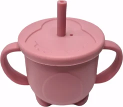 Gobelet Paille - Gobelet Abreuvoir - Gobelet Anti-goutte - Gobelet à Bec - Bébé - Tout-petit - 150ML - Rose