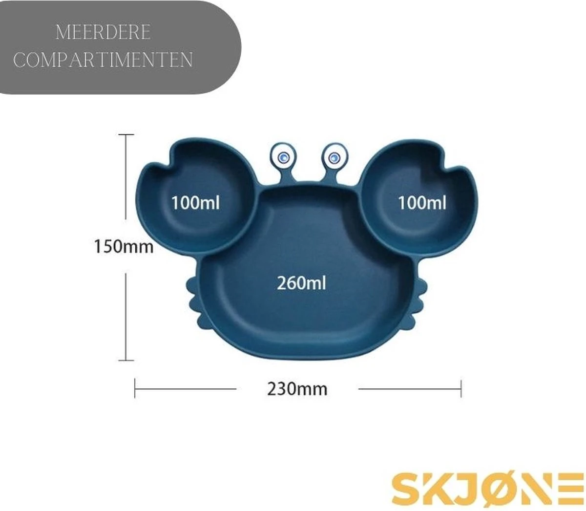 SKJØNE - Vaisselle Bébé - Vaisselle Pour Enfants - Crabe - Blauw - Siliconen Avec Ventouse - Sans BPA - Assiette Bébé - Assiette Enfant - Couverts Bébé - Couverts Pour Enfants 6 SKJØNE - Vaisselle Bébé - Vaisselle Pour Enfants - Crabe - Blauw - Siliconen Avec Ventouse - Sans BPA - Assiette Bébé - Assiette Enfant - Couverts Bébé - Couverts Pour Enfants – Image 6