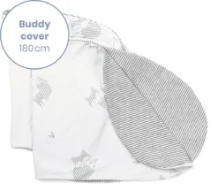 Doomoo Buddy Cover - Housse Pour Coussin D'allaitement Buddy - Coton Organique - 180 Cm - Fox Grey