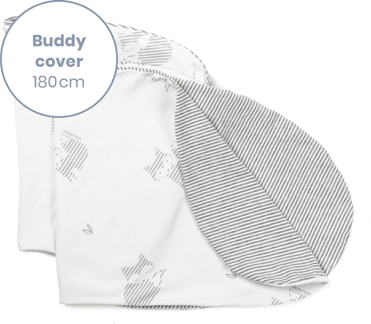 Doomoo Buddy Cover - Housse Pour Coussin D'allaitement Buddy - Coton Organique - 180 Cm - Fox Grey 2 Doomoo Buddy Cover - Housse Pour Coussin D'allaitement Buddy - Coton Organique - 180 Cm - Fox Grey – Image 2