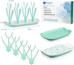 Support De Séchage De Bouteilles Set De Brosses Inclus - Bac D'égouttage Biberon - Bac D'égouttage Avec Bac D'égouttage - Support De Séchage Biberons - Menthe -Bébé Soldes Boutique 1200x1050