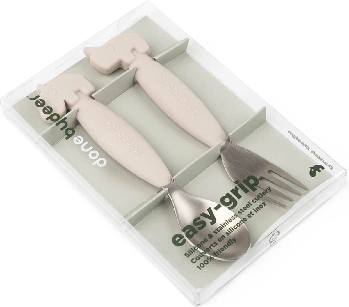 Set Cuillère Et Fourchette Easy-Grip Done By Deer Deer Friends Sable 3 Set Cuillère Et Fourchette Easy-Grip Done By Deer Deer Friends Sable – Image 3