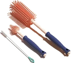Brosse à Biberons En Silicone (lot De 3), Ensemble De Brosses à Biberons, Brosse De Nettoyage En Silicone, Peut Facilement Nettoyer Toutes Sortes De Biberons, Tétines Pour Bébés, Pailles Pour Biberons, Verrerie, Etc.