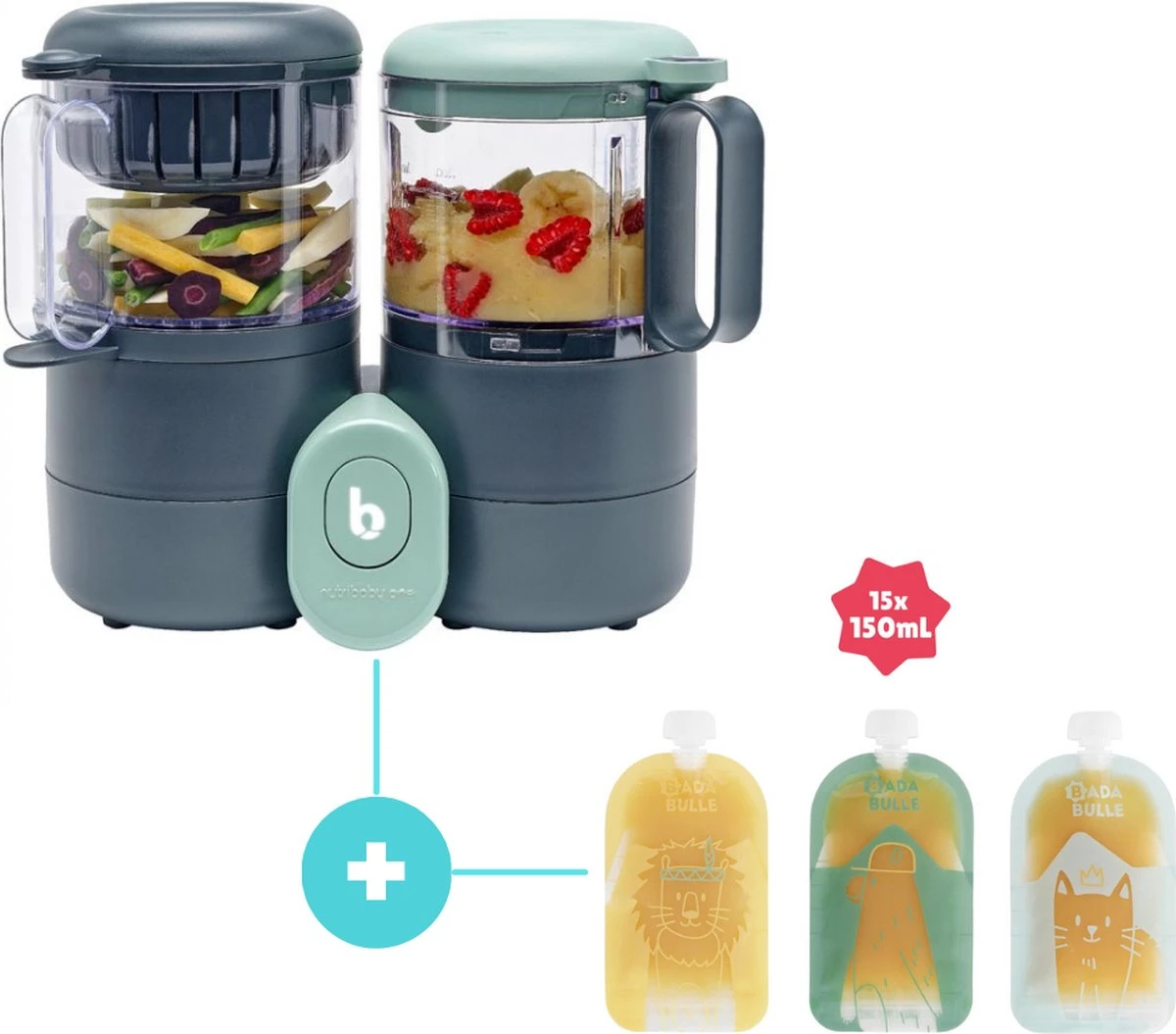 Babymoov Nutribaby One Robot De Cuisine + Sacs Souples Réutilisables 15x (B004500) 1 Babymoov Nutribaby One Robot De Cuisine + Sacs Souples Réutilisables 15x (B004500)