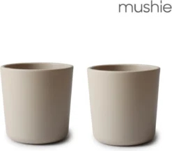 Tasse à Boire Mushie | SALOPETTE | Tasses | 2 Pièces | Vanille | Coupe | Tasse De Pratique | Vanille | Beige