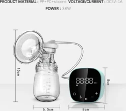 DrPhone BP2 - Tire-lait Automatique Avec Batterie - Sans BPA - Mains Libres - Puissance D'aspiration Réglable - Super Silencieux - Fonction Massage - Hygiénique - Wit -Bébé Soldes Boutique 1200x1062 4