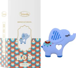 Anneau De Dentition Biberoia® - Éléphant - Bébé - Anneau De Dentition Rafraîchissant - Anneau De Dentition - Jouets De Dentition - Jouets Bébé - Speelgoed De Jouets De Bain - Cadeau - Blauw