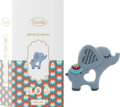 Anneau De Dentition Biberoia® - Éléphant - Bébé - Anneau De Dentition Rafraîchissant - Anneau De Dentition - Jouets De Dentition - Jouets Bébé - Speelgoed De Jouets De Bain - Cadeau - Grijs